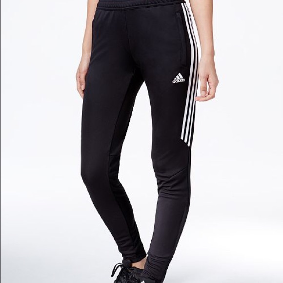 adidas pants with stripes halfway down